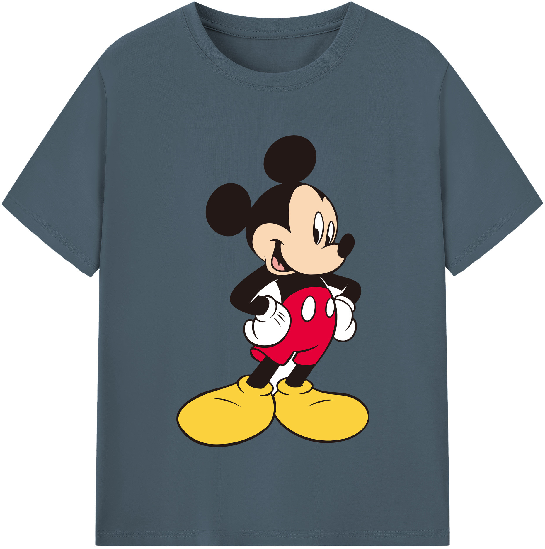 （画像用） ミッキーマウス Mickey Mouse 綿100％半袖Tシャツ（フロントプリント）